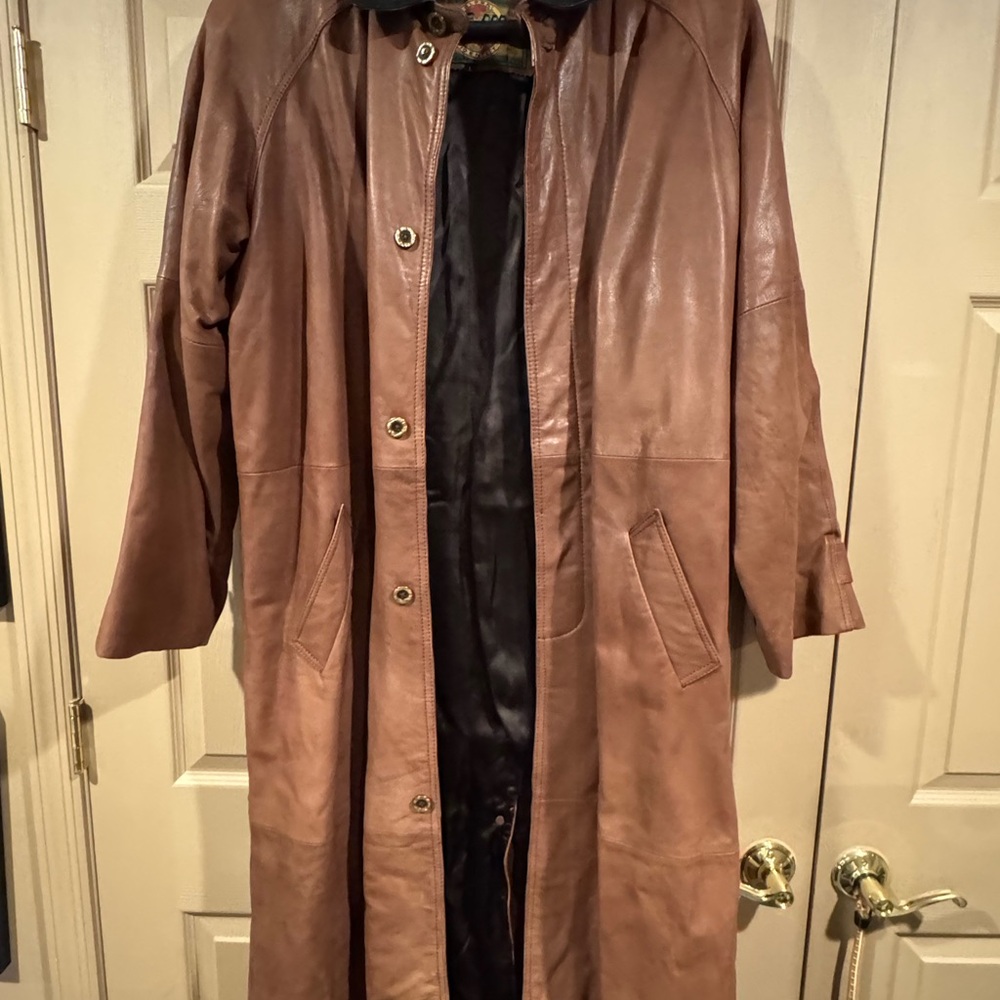 Global Identity Men's Brown Leather Coat